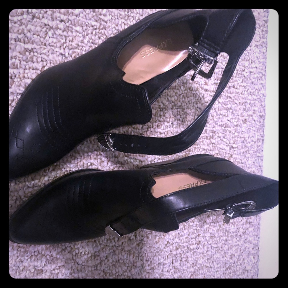Black cowboy cutout boots sz 9 express brand new